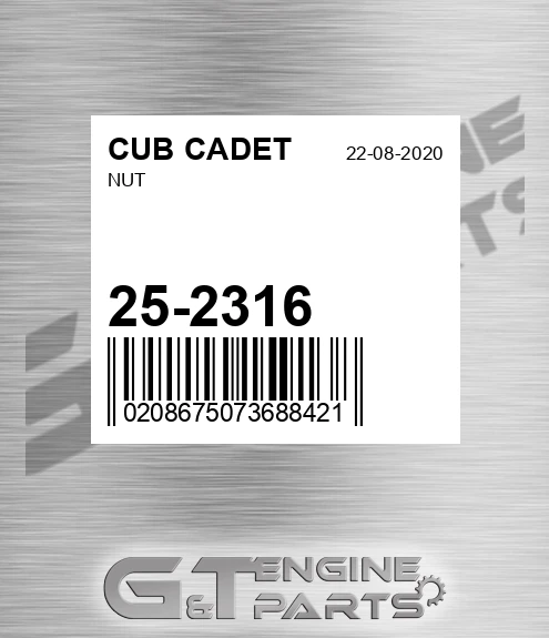 25-2316 Nut for CUB CADET