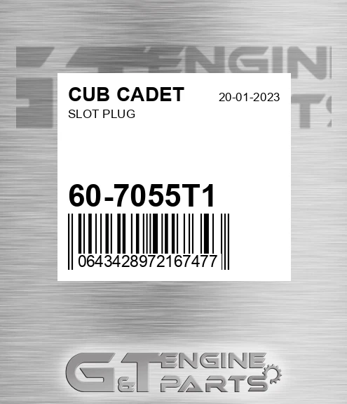 60-7055T1 Slot Plug for CUB CADET