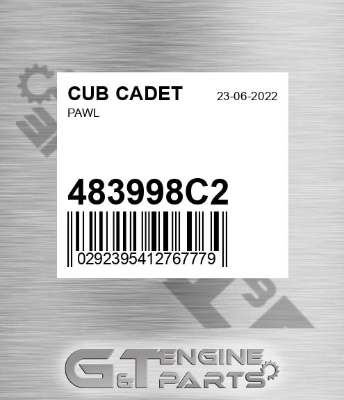 483998C2 Pawl for CUB CADET
