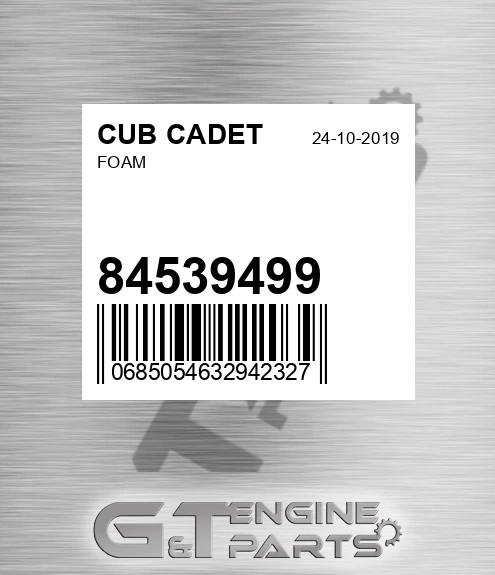 84539499 Foam for CUB CADET