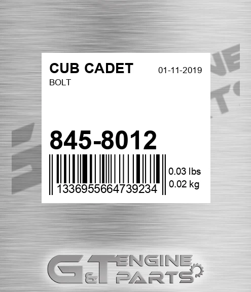 845-8012 Bolt