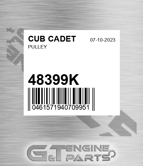 48399K Pulley for CUB CADET