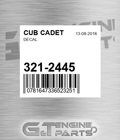321-2445 Decal for CUB CADET