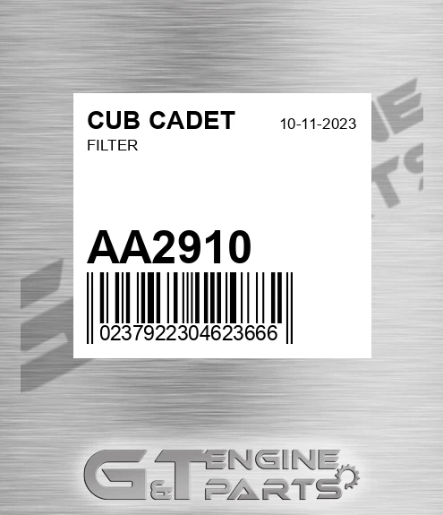 AA2910 CUB CADET Filter