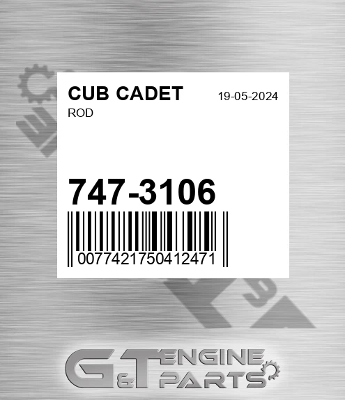 747-3106 Rod for CUB CADET