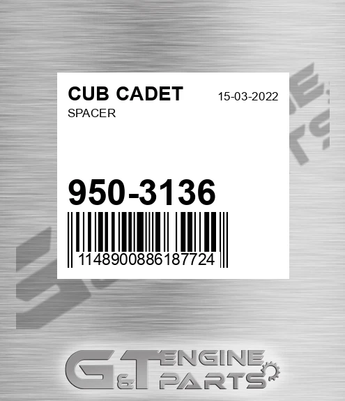 950-3136 Spacer for CUB CADET