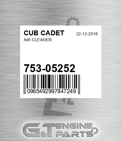 753-05252 Air Cleaner for CUB CADET