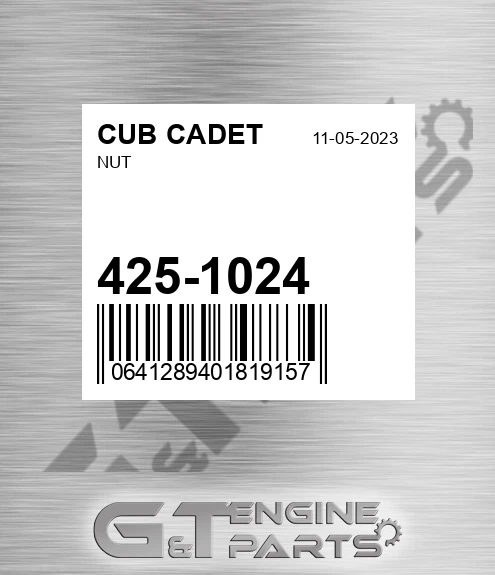 425-1024 CUB CADET Nut