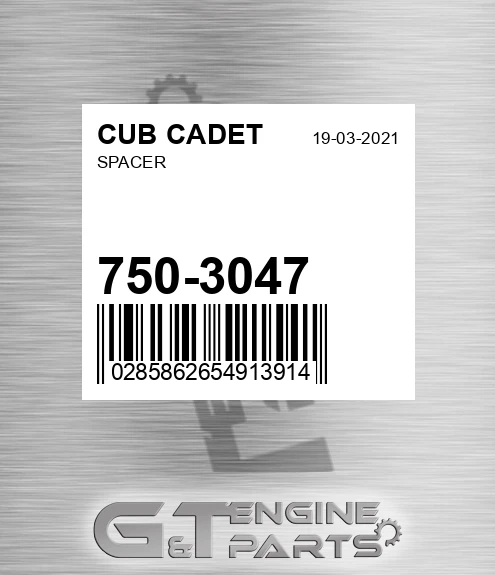 750-3047 Spacer for CUB CADET