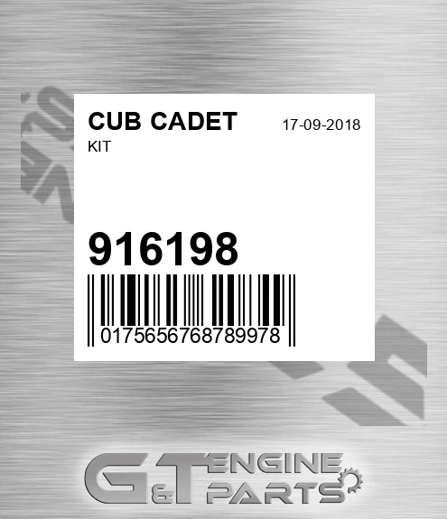 916198 Kit for CUB CADET