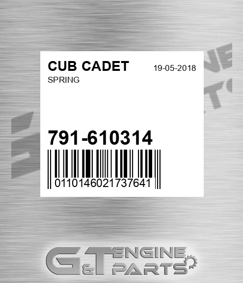 791-610314 Spring for CUB CADET