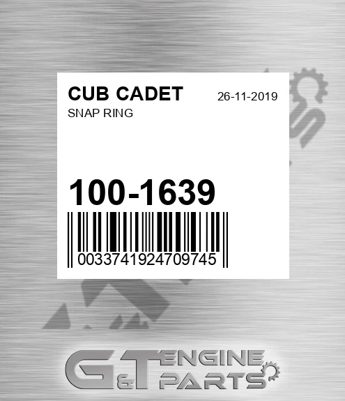 100-1639 Snap Ring for CUB CADET