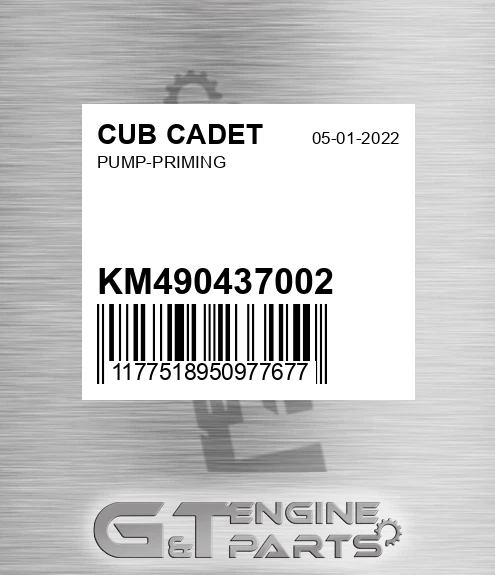 KM490437002 Pump-priming for CUB CADET