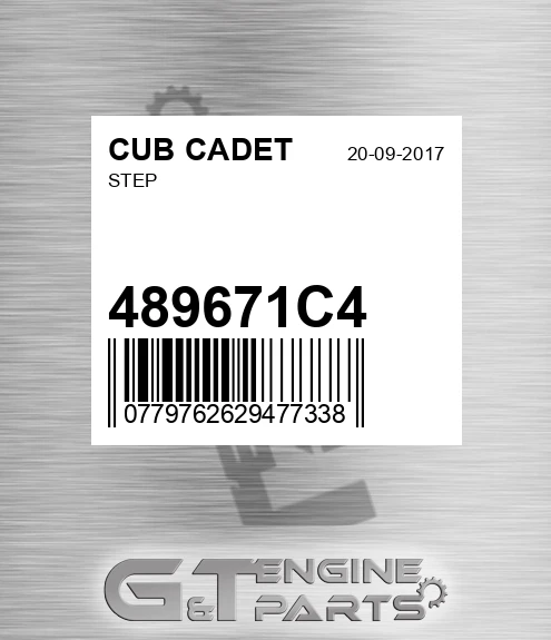 489671C4 Step for CUB CADET