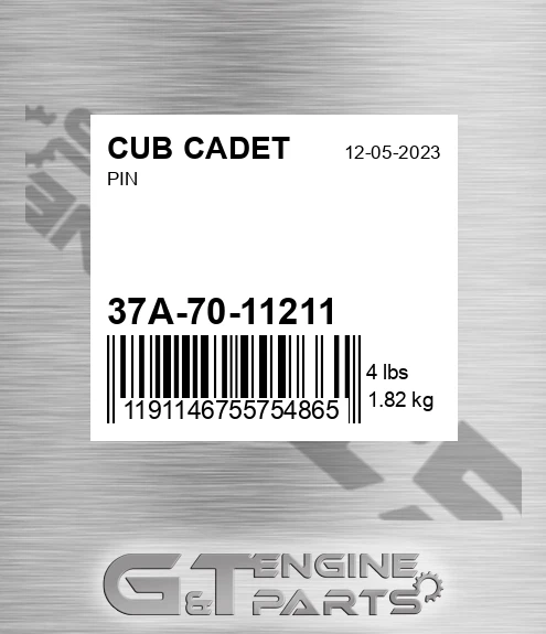 37A-70-11211 Pin for CUB CADET