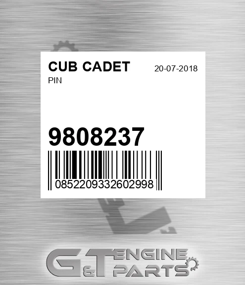 9808237 CUB CADET Pin