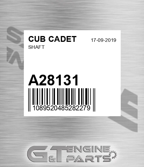 A28131 CUB CADET Shaft