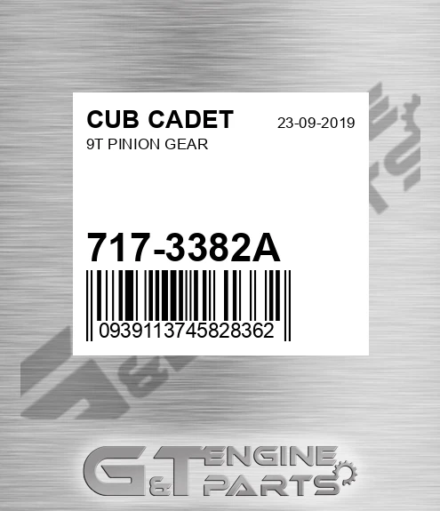 717-3382A 9t Pinion Gear for CUB CADET