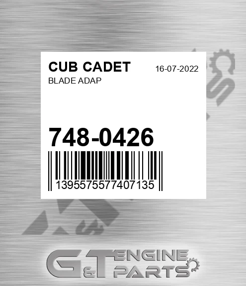 748-0426 Blade Adap for CUB CADET