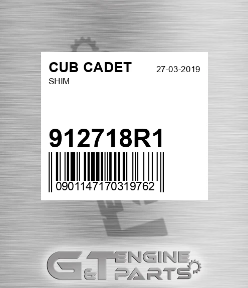 912718R1 Shim for CUB CADET