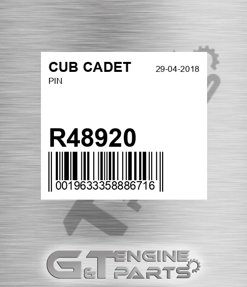 R48920 CUB CADET Pin