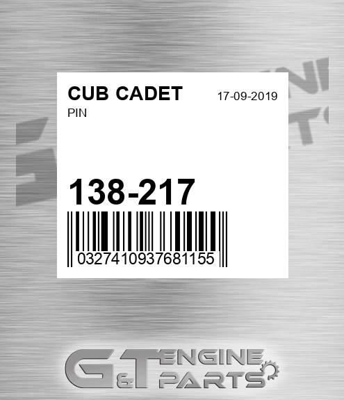 138-217 Pin for CUB CADET
