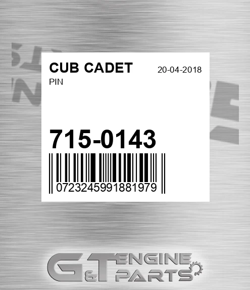 715-0143 Pin for CUB CADET