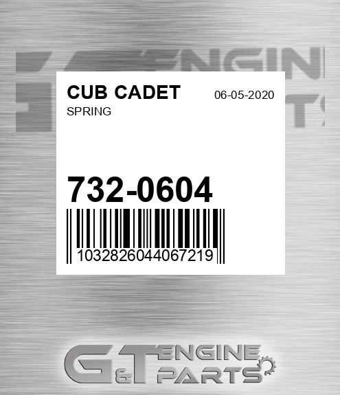 732-0604 CUB CADET Spring