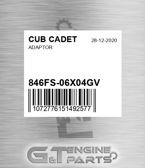 846FS-06X04GV Adaptor
