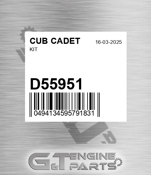 D55951 Kit for CUB CADET