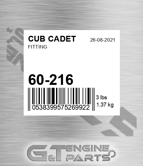 60-216 Fitting for CUB CADET