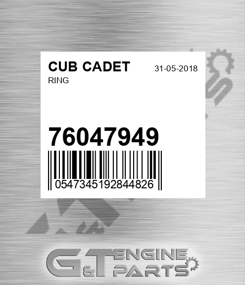 76047949 Ring for CUB CADET