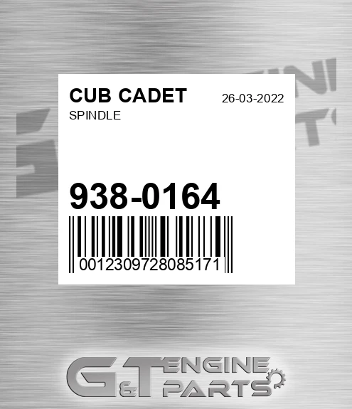 938-0164 Spindle for CUB CADET