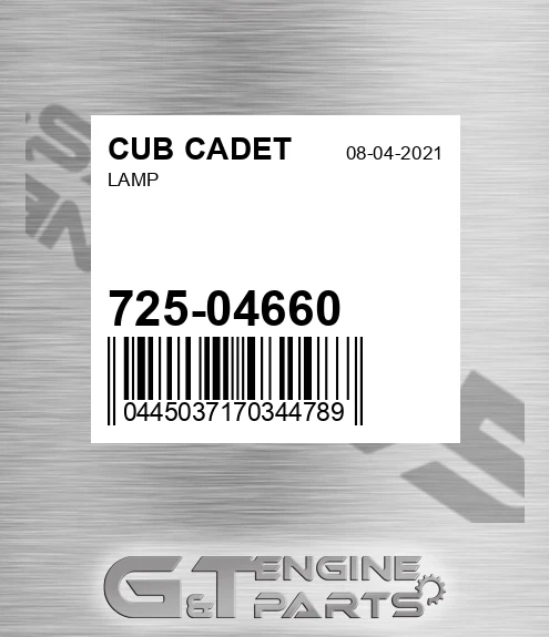 725-04660 Lamp for CUB CADET