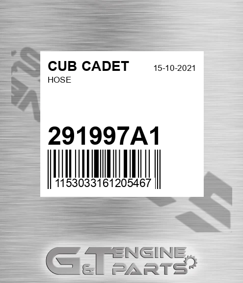 291997A1 Hose for CUB CADET