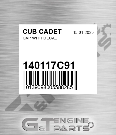 140117C91 Cap With Decal for CUB CADET