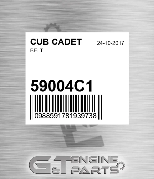 59004C1 Belt for CUB CADET