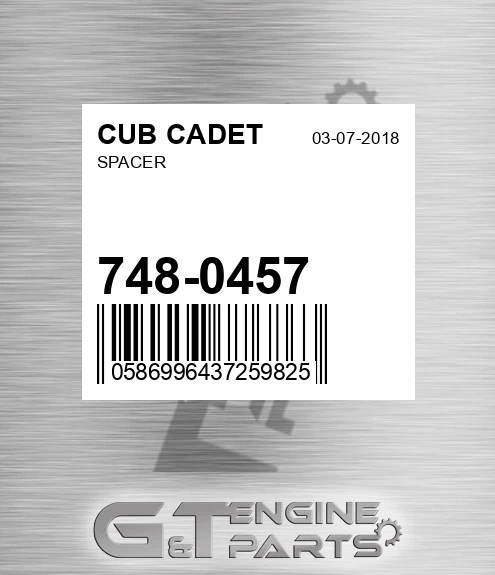 748-0457 Spacer for CUB CADET