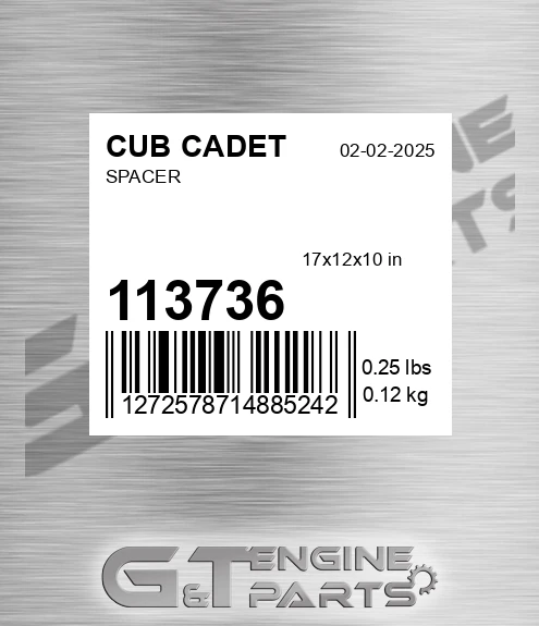113736 Spacer for CUB CADET