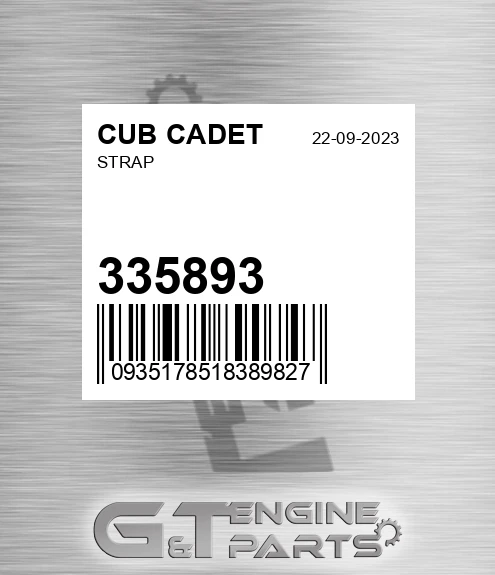 335893 Strap for CUB CADET