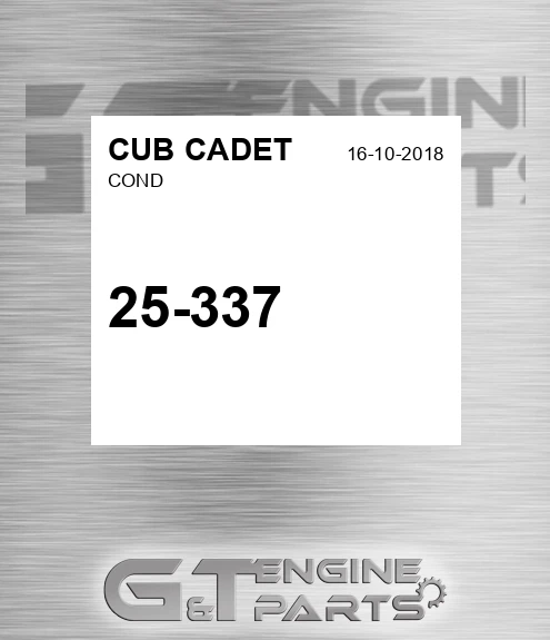 25-337 Cond for CUB CADET