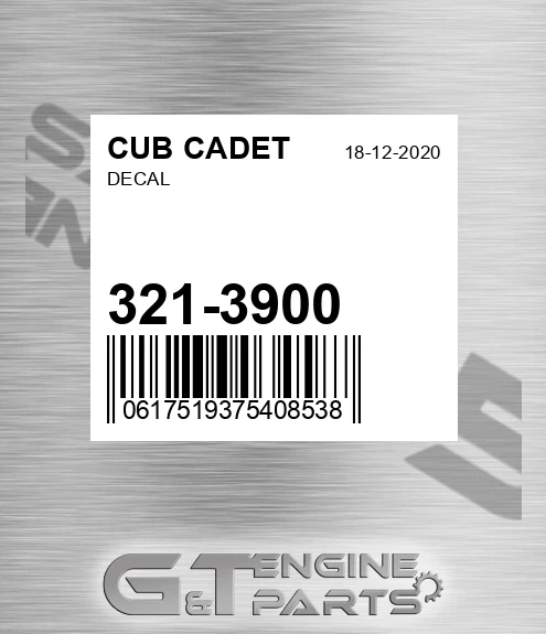 321-3900 Decal for CUB CADET