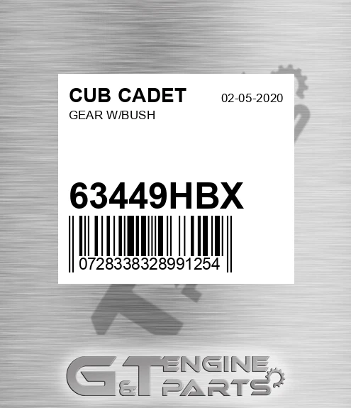 63449HBX Gear W/bush for CUB CADET