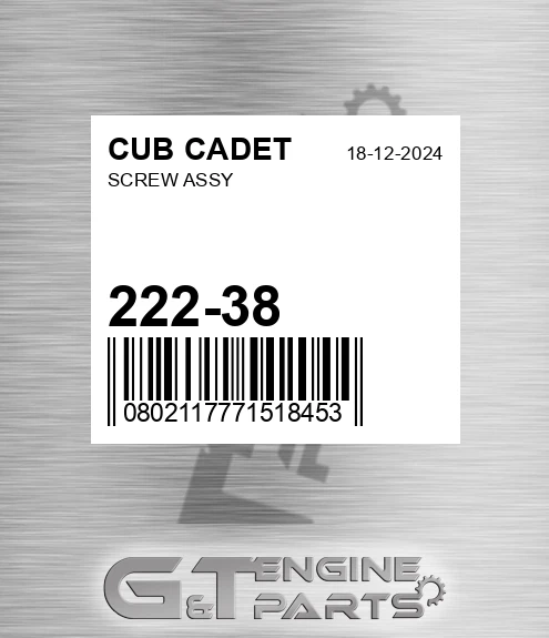 222-38 Screw Assy