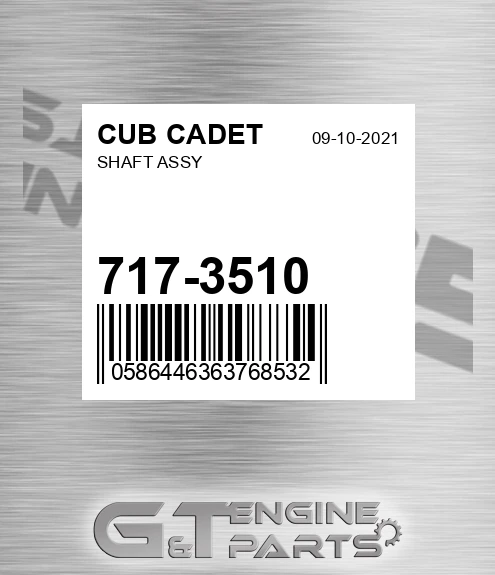717-3510 Shaft Assy for CUB CADET