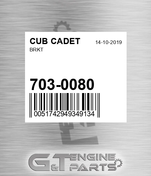 703-0080 Brkt for CUB CADET