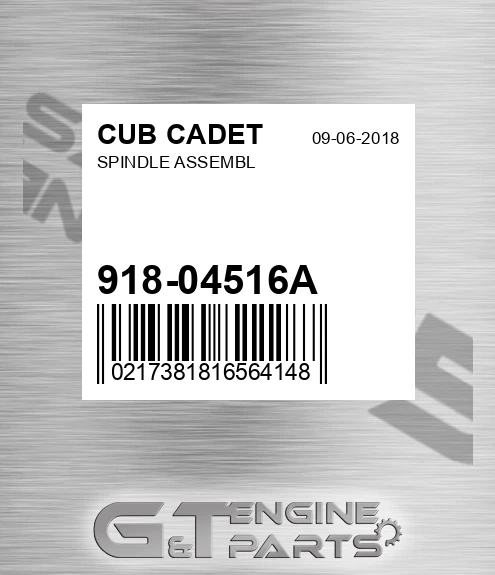 918-04516A Spindle Assy for CUB CADET