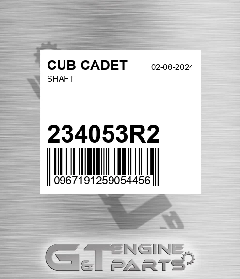 234053R2 Shaft for CUB CADET