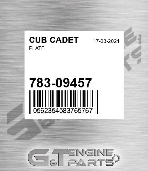 783-09457 Plate for CUB CADET