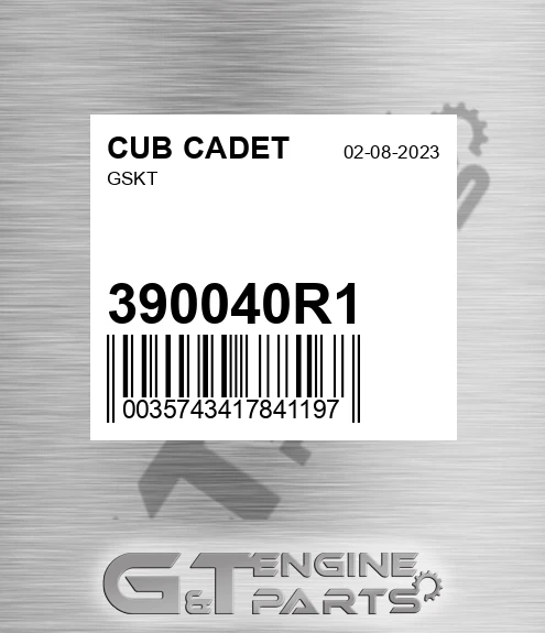 390040R1 Gskt for CUB CADET